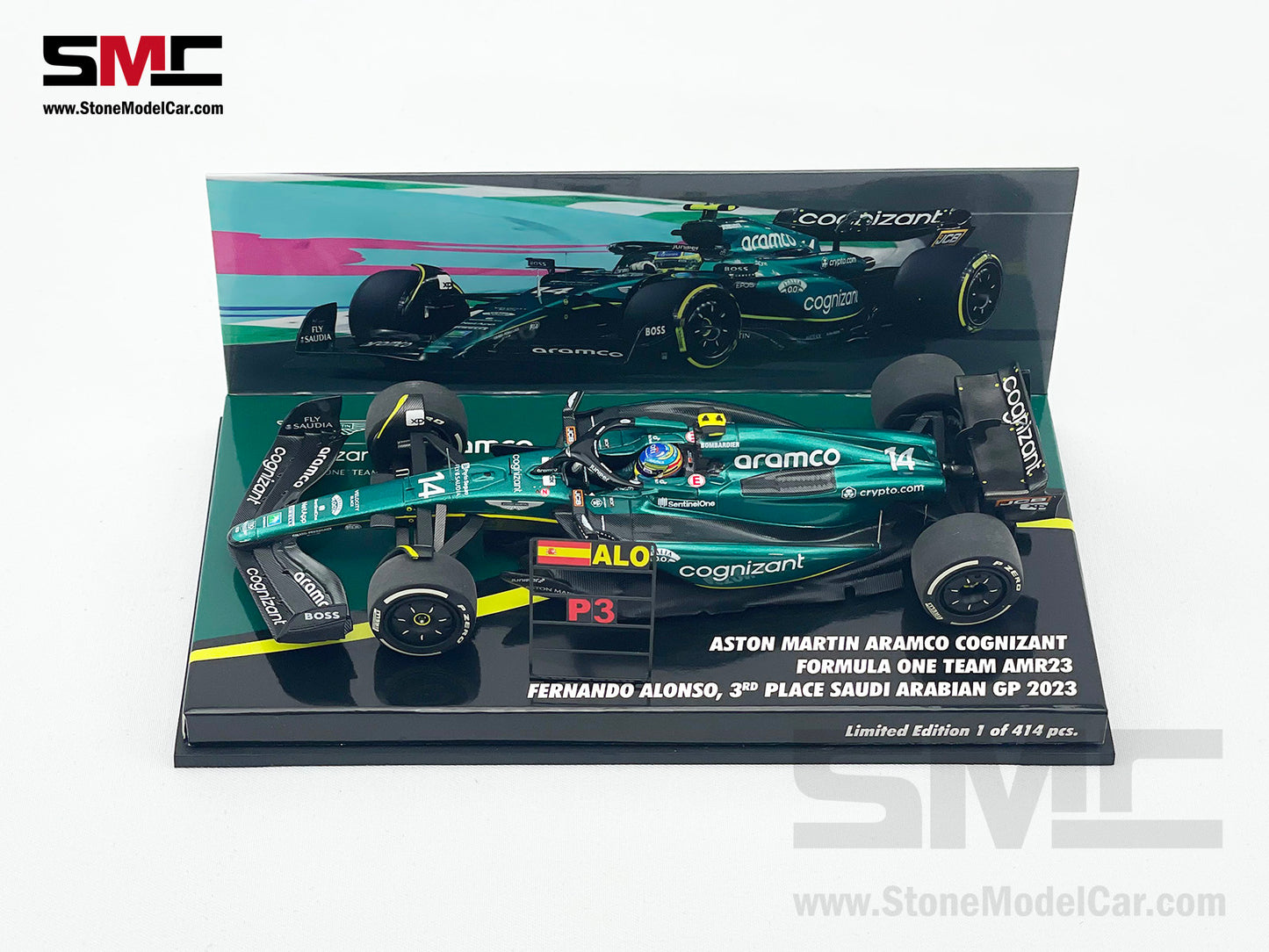 Aston Martin F1 AMR23 #14 Fernando Alonso Saudi Arabian GP 3rd 2023 1:43 MINICHAMPS
