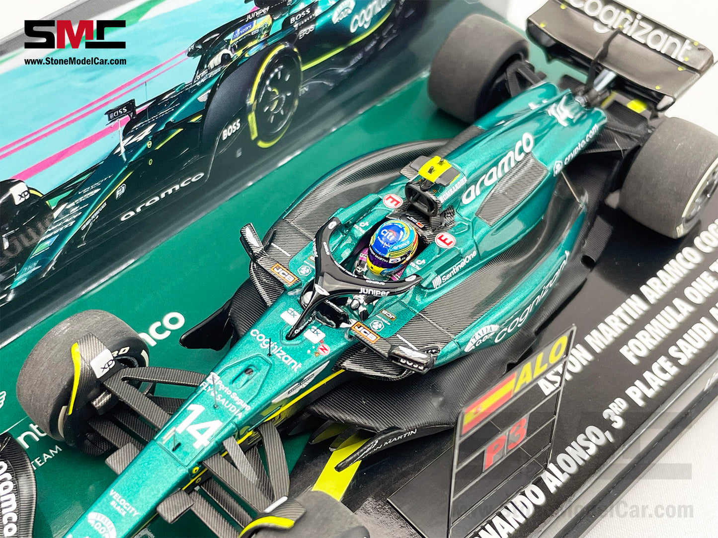 Aston Martin F1 AMR23 #14 Fernando Alonso Saudi Arabian GP 3rd 2023 1:43 MINICHAMPS