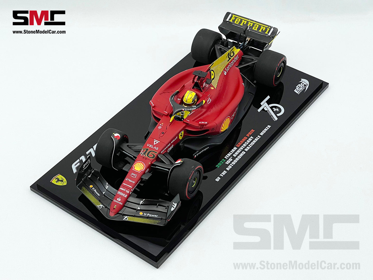 2022 F1 Ferrari F1-75 #16 Charles Leclerc Italy Monza GP Pole Position BBR 1:18 LE 375