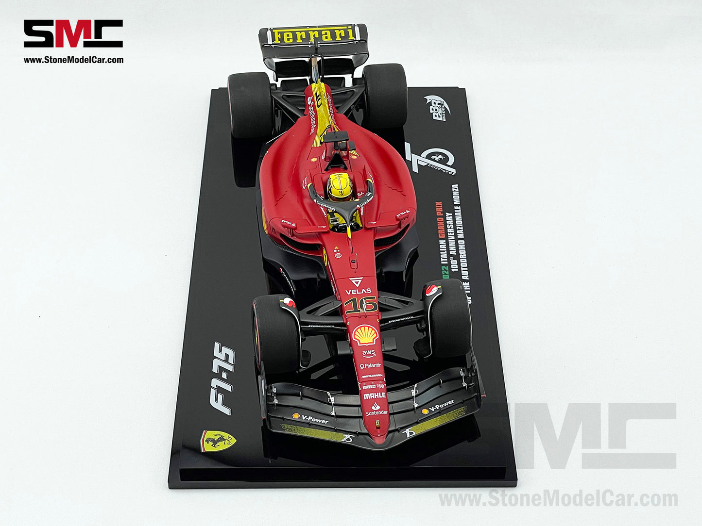 2022 F1 Ferrari F1-75 #16 Charles Leclerc Italy Monza GP Pole Position BBR 1:18 LE 375