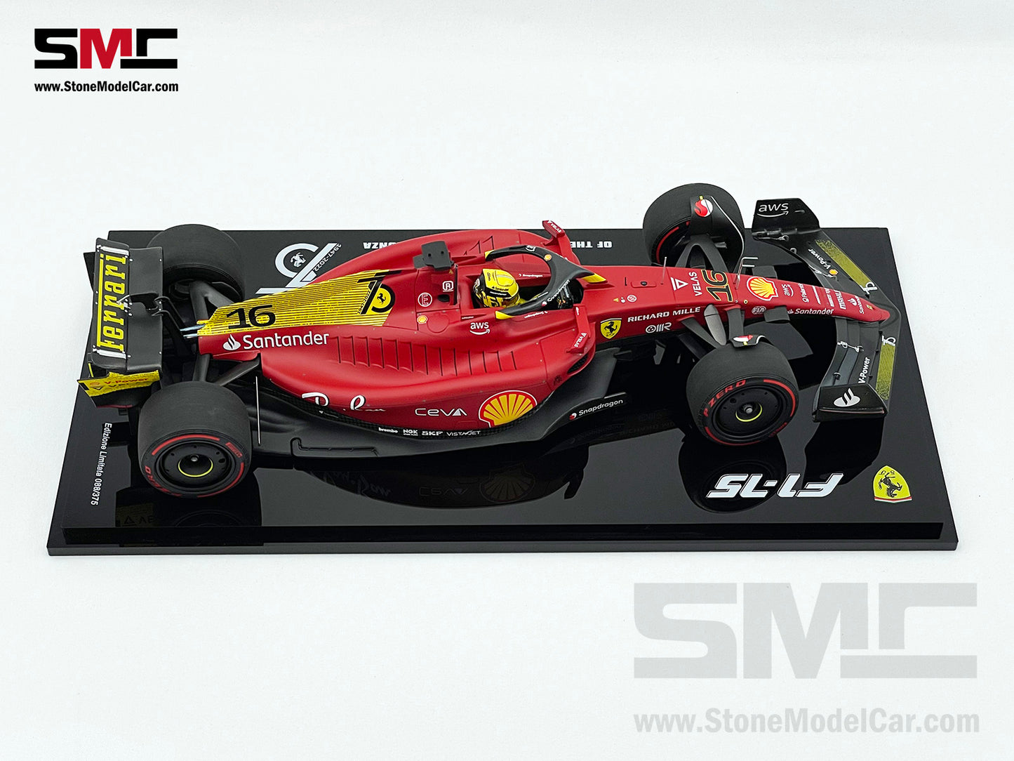 2022 F1 Ferrari F1-75 #16 Charles Leclerc Italy Monza GP Pole Position BBR 1:18 LE 375