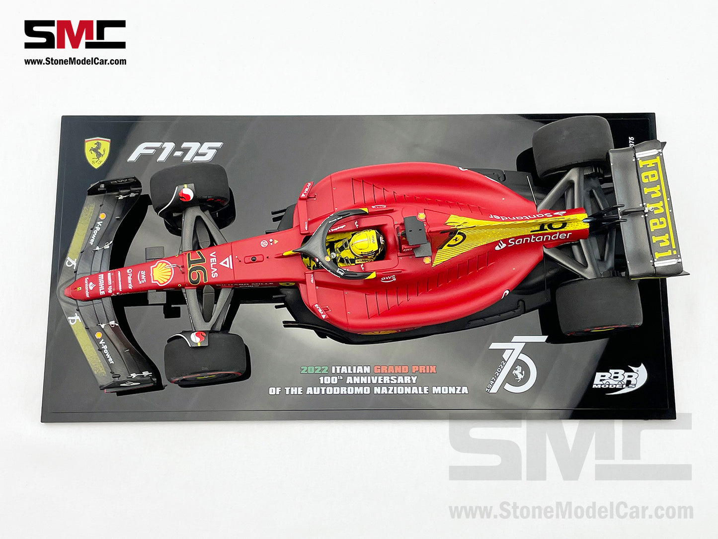 2022 F1 Ferrari F1-75 #16 Charles Leclerc Italy Monza GP Pole Position BBR 1:18 LE 375