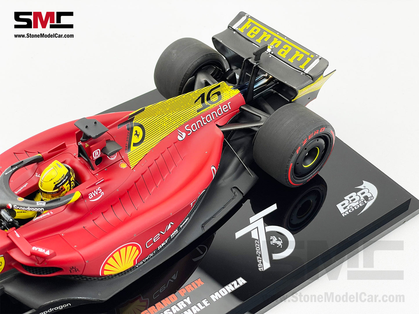 2022 F1 Ferrari F1-75 #16 Charles Leclerc Italy Monza GP Pole Position BBR 1:18 LE 375