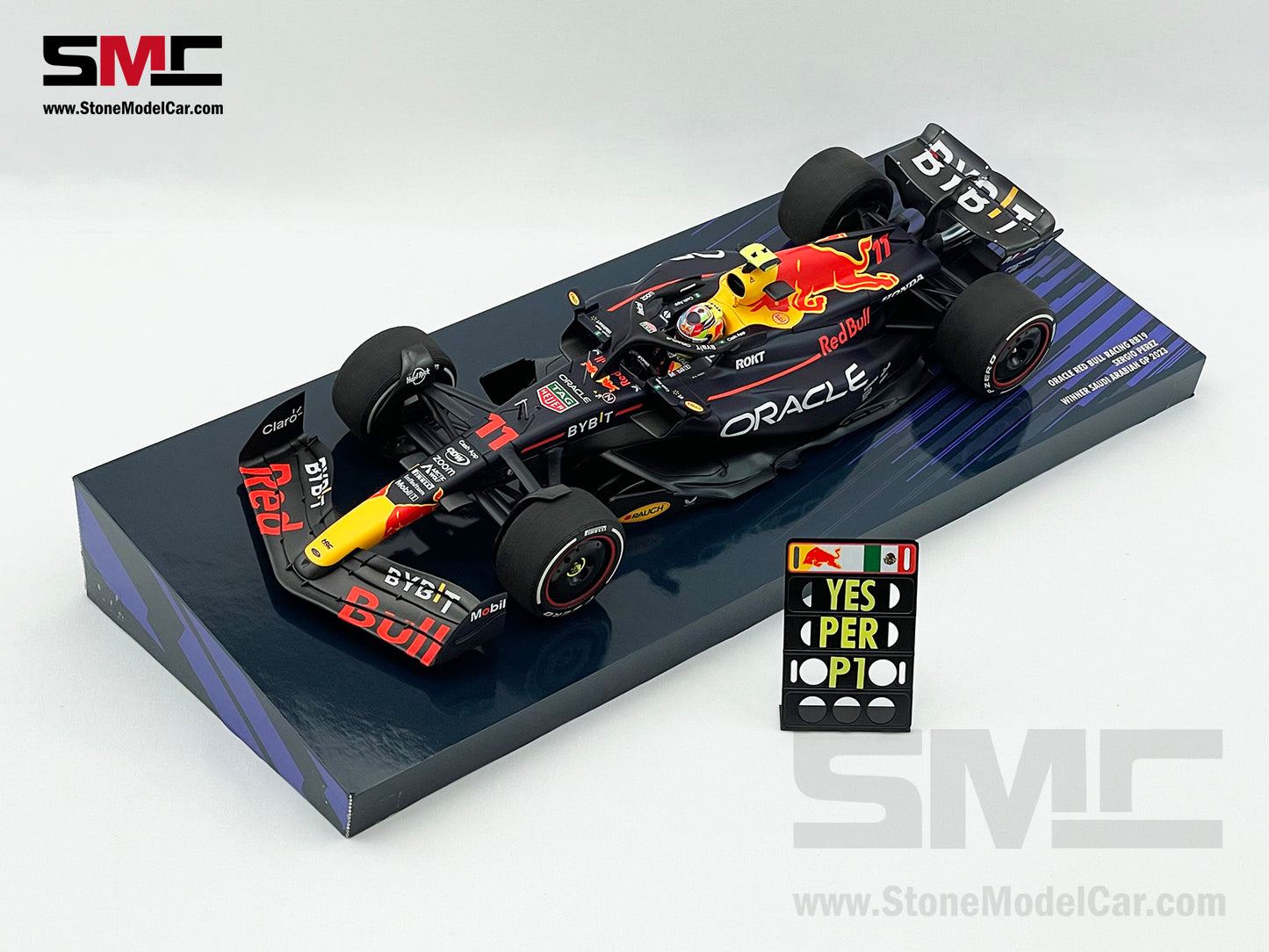 Red Bull F1 RB19 #11 Sergio Perez Saudi Arabian GP Winner 2023 1:18 MINICHAMPS Gift Box