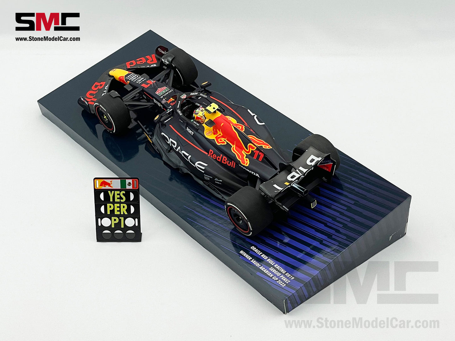 Red Bull F1 RB19 #11 Sergio Perez Saudi Arabian GP Winner 2023 1:18 MINICHAMPS Gift Box