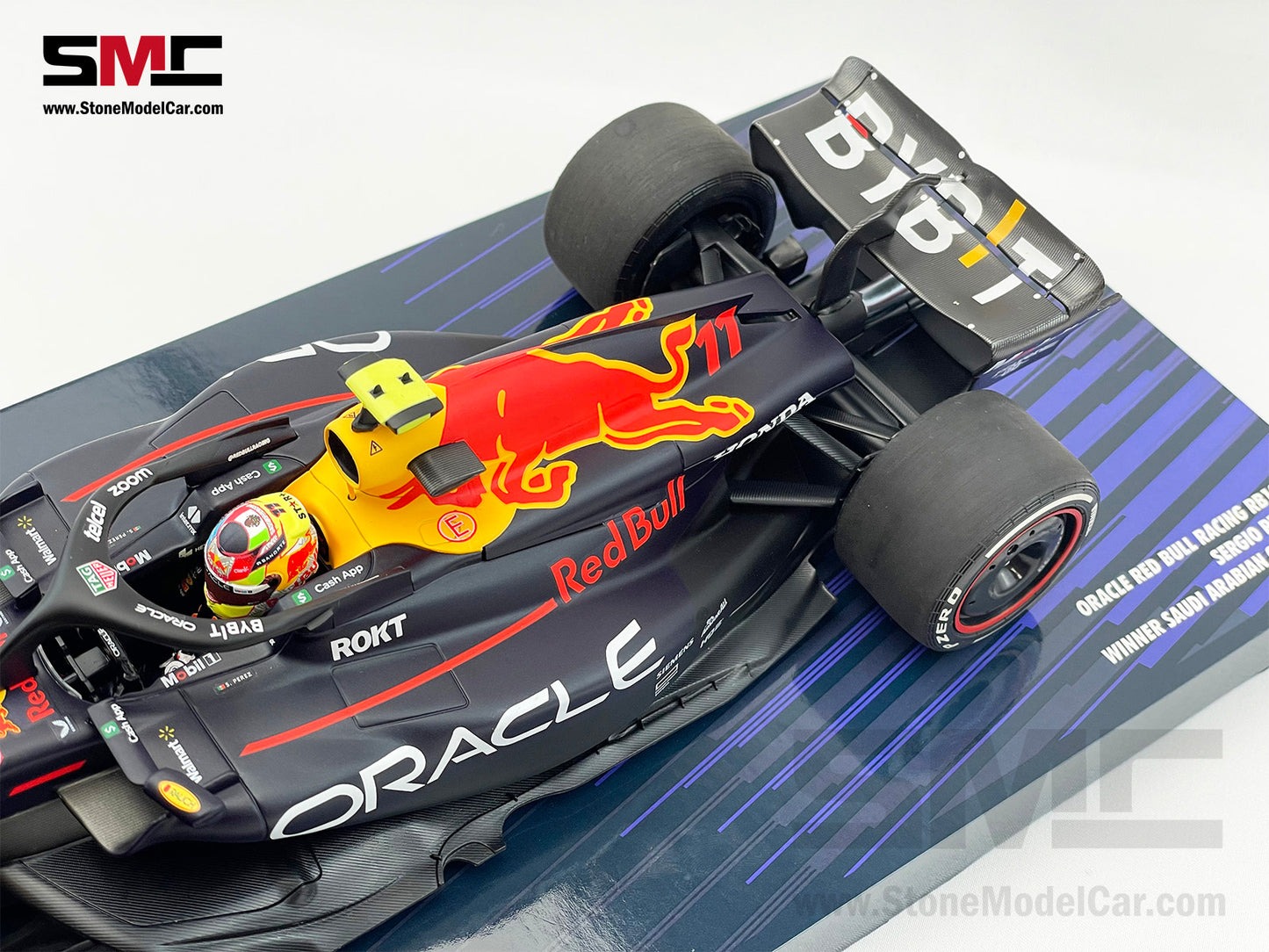 Red Bull F1 RB19 #11 Sergio Perez Saudi Arabian GP Winner 2023 1:18 MINICHAMPS Gift Box