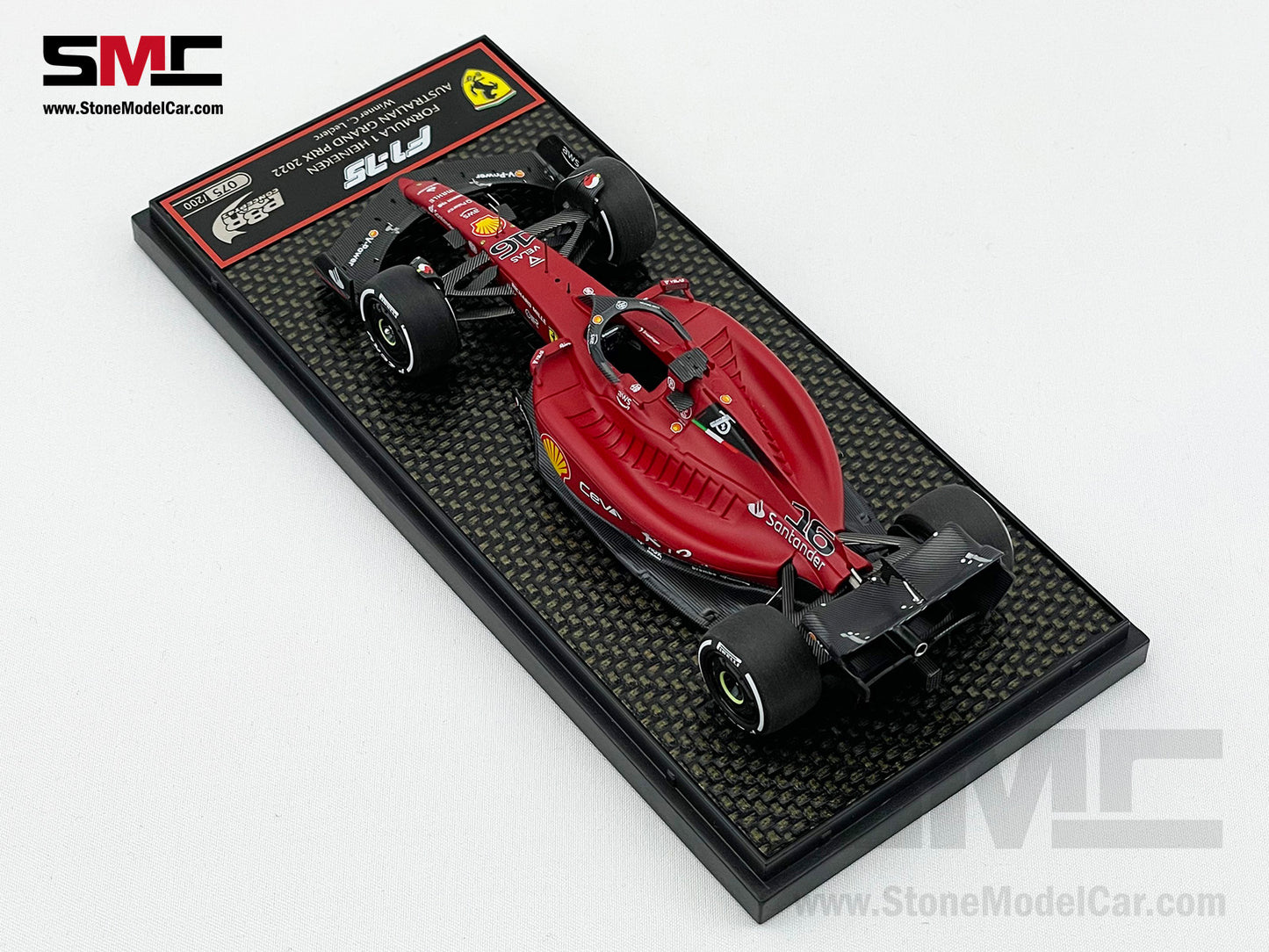 2022 F1 Ferrari F1-75 #16 Charles Leclerc Australia GP Career 1st Grand Slam BBR 1:43