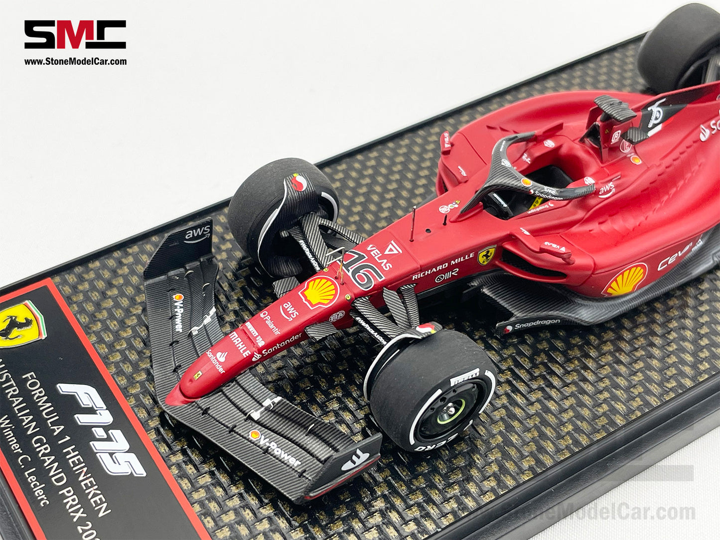 2022 F1 Ferrari F1-75 #16 Charles Leclerc Australia GP Career 1st Grand Slam BBR 1:43