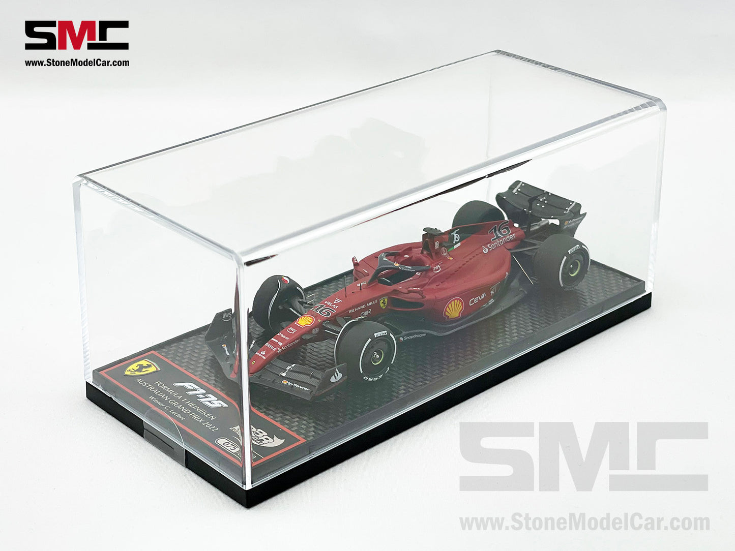 2022 F1 Ferrari F1-75 #16 Charles Leclerc Australia GP Career 1st Grand Slam BBR 1:43