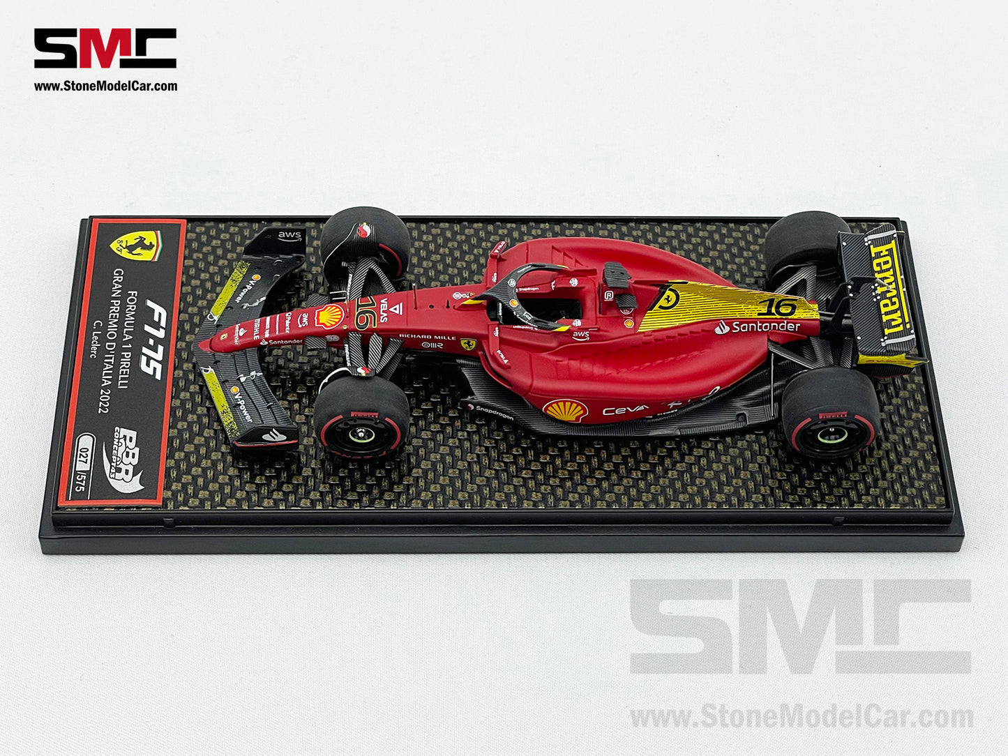 2022 F1 Ferrari F1-75 #16 Charles Leclerc Italy Monza GP Pole Position BBR 1:43