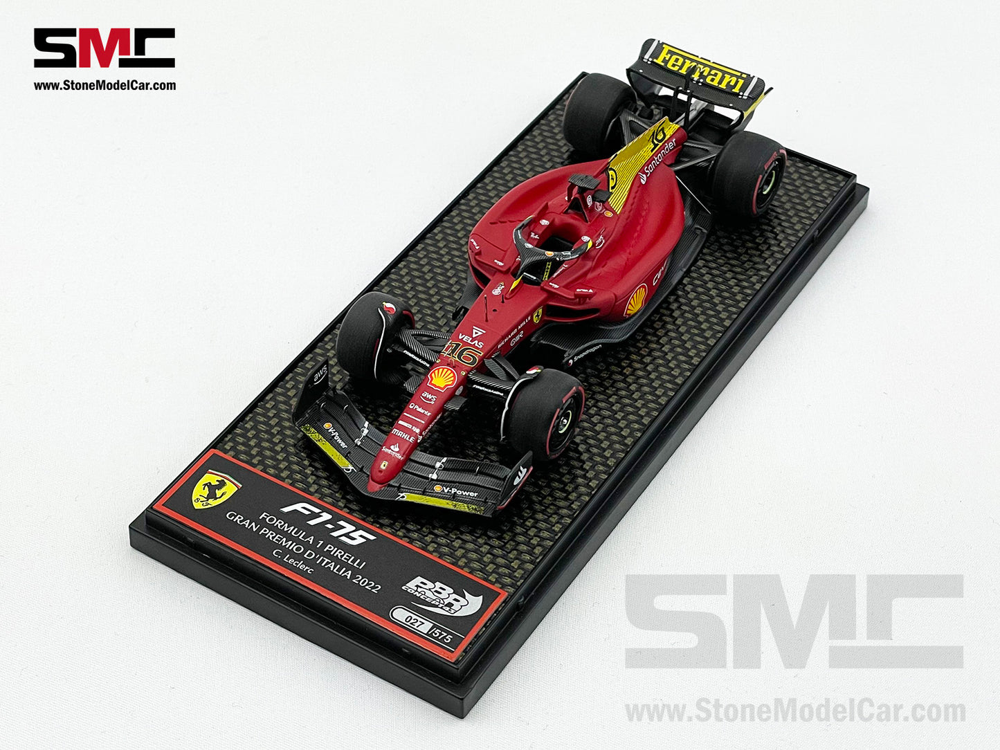 2022 F1 Ferrari F1-75 #16 Charles Leclerc Italy Monza GP Pole Position BBR 1:43