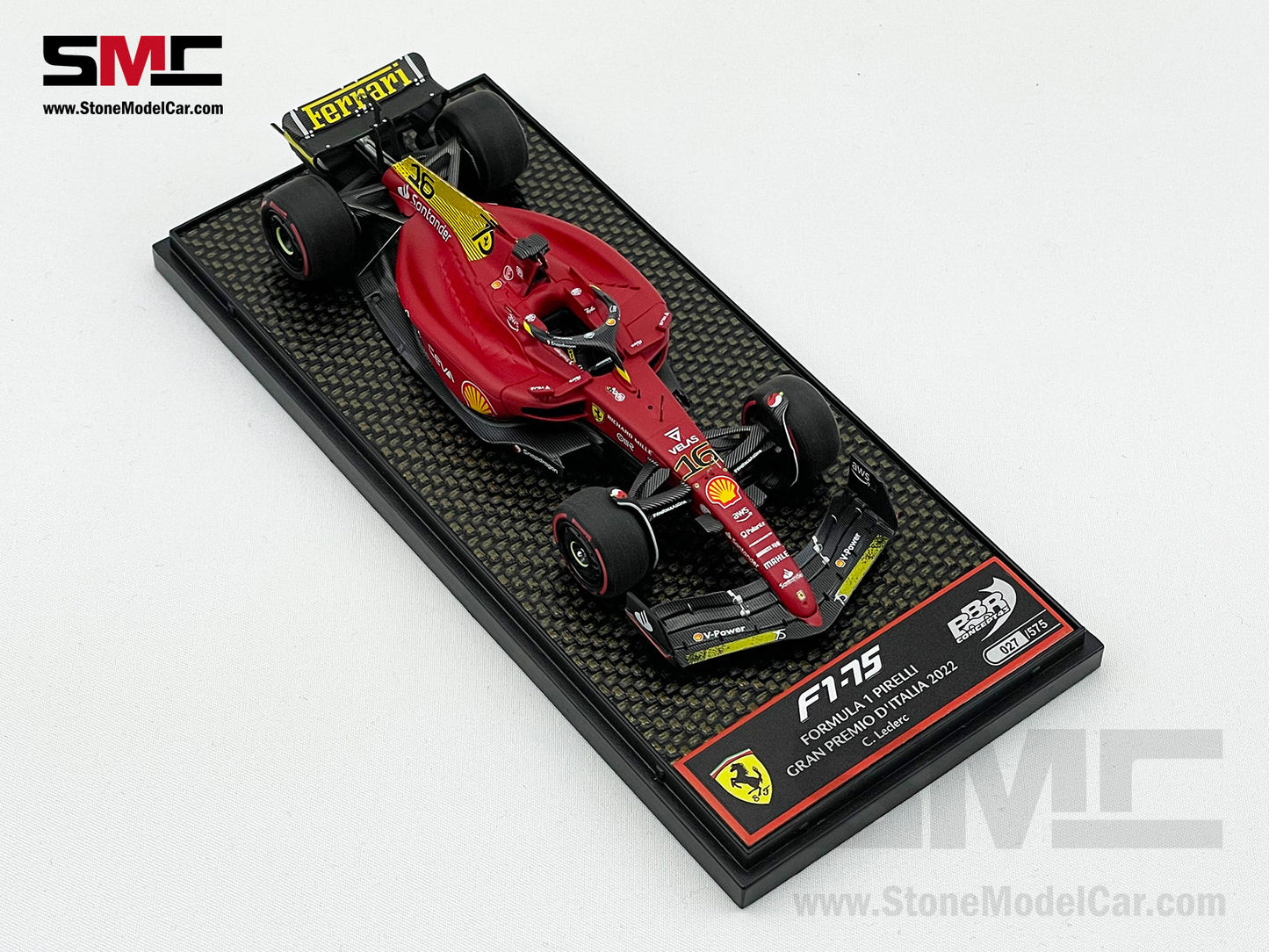 2022 F1 Ferrari F1-75 #16 Charles Leclerc Italy Monza GP Pole Position BBR 1:43