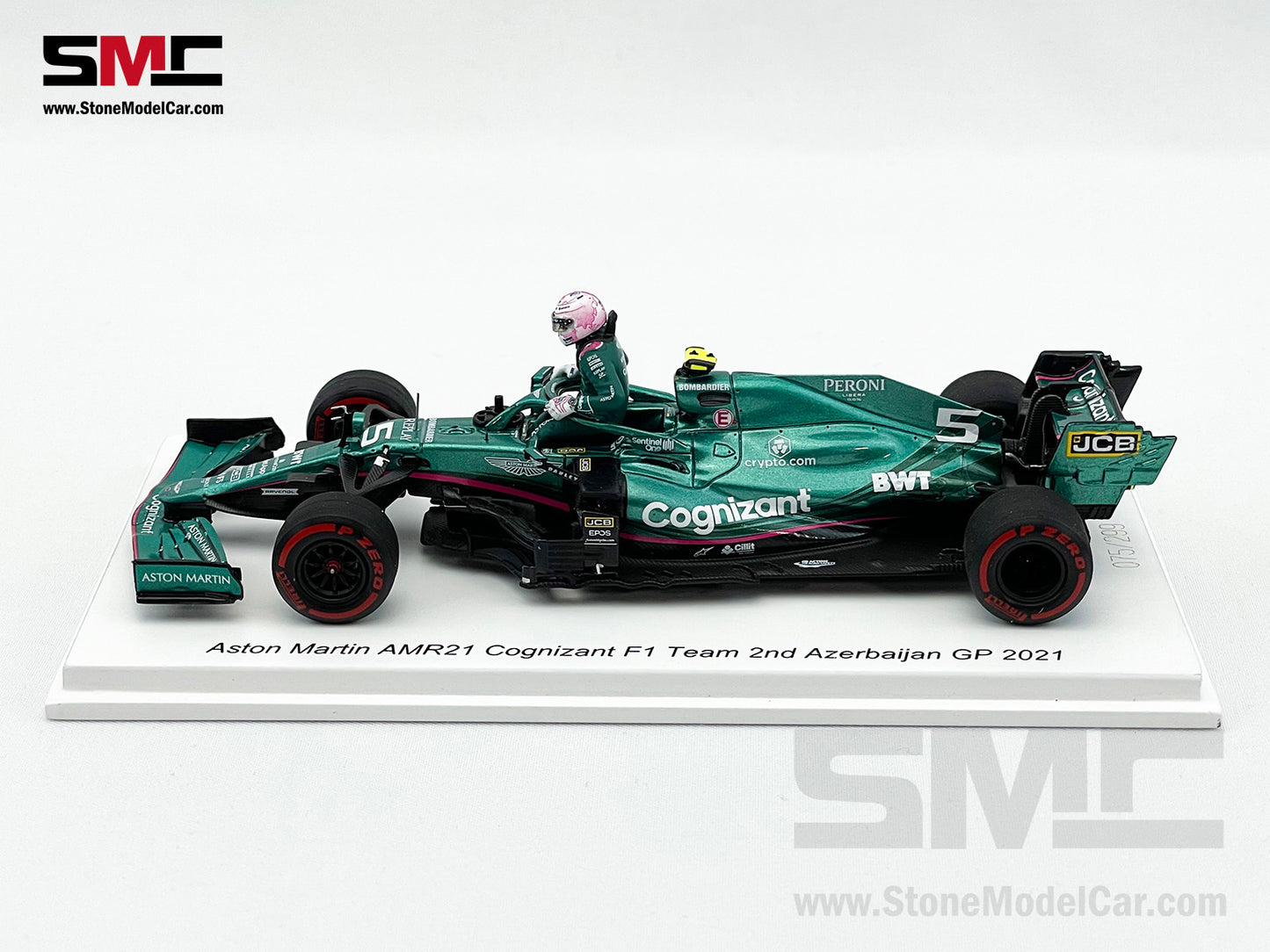 Aston Martin F1 AMR21 #5 Sebastian Vettel 2nd Azerbaijan GP 2021 1:43 Spark Figure Edition