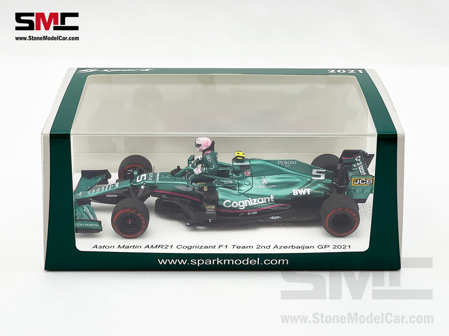 Aston Martin F1 AMR21 #5 Sebastian Vettel 2nd Azerbaijan GP 2021 1:43 Spark Figure Edition