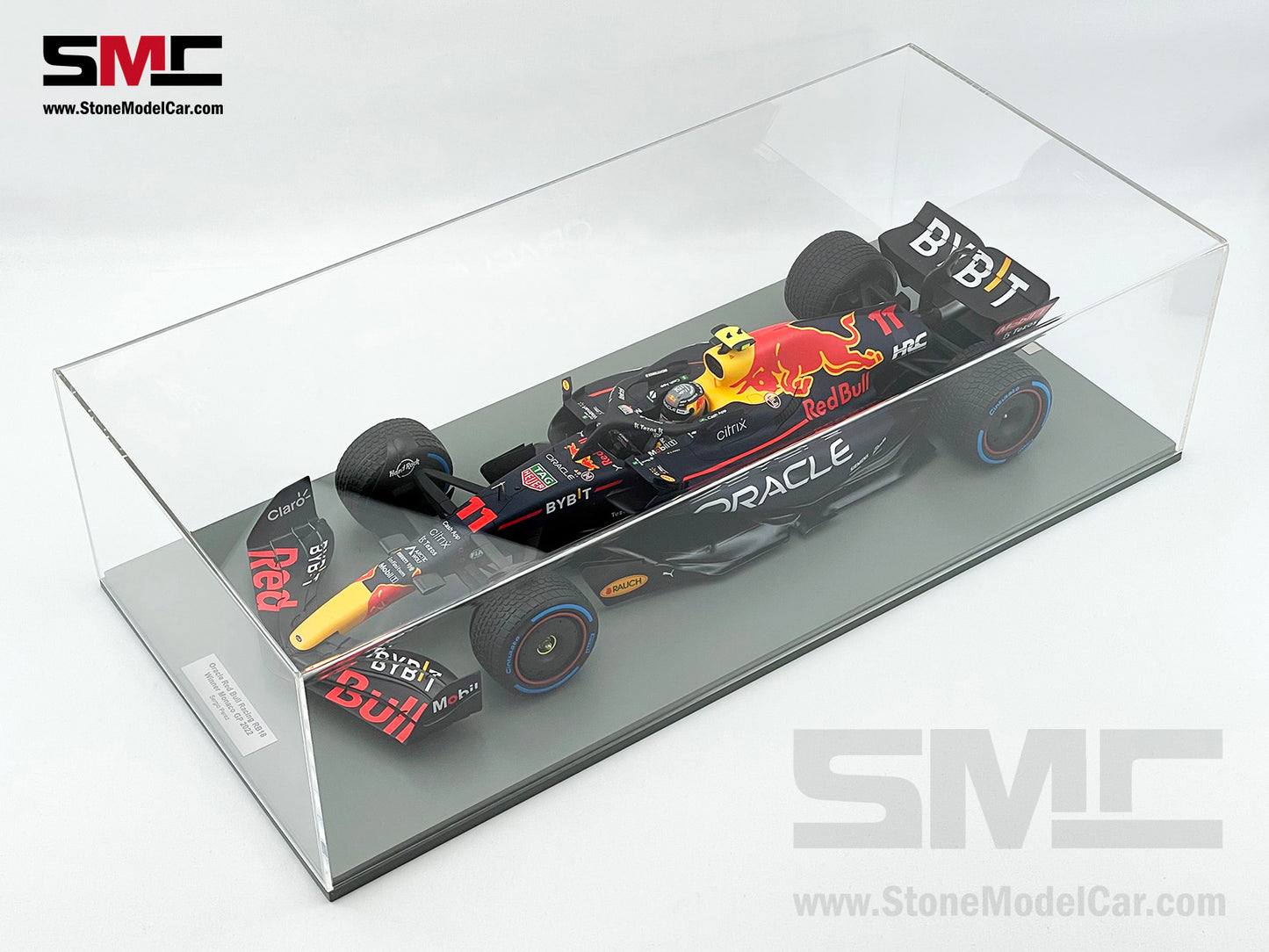 1:12 Spark Red Bull F1 RB18 #11 Sergio Perez Monaco GP Winner 2022 with Rain Tires