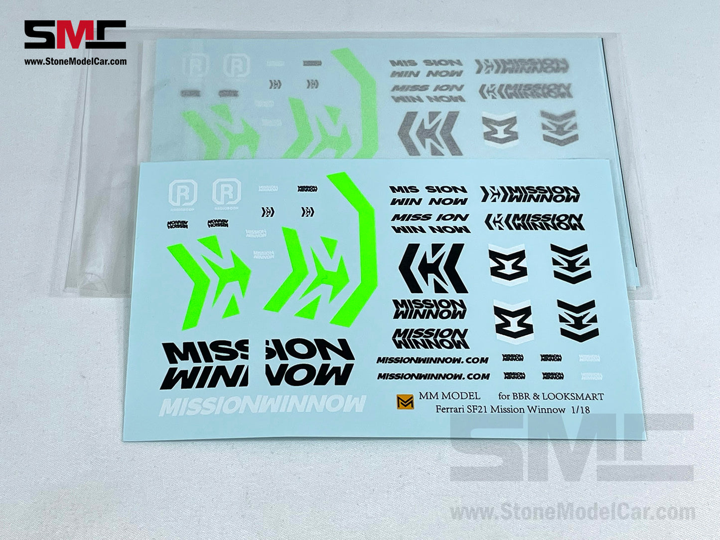 Mission Winnow MW Decal for 1:18 2021 Ferrari F1 SF21 Leclerc Sainz BBR & LookSmart