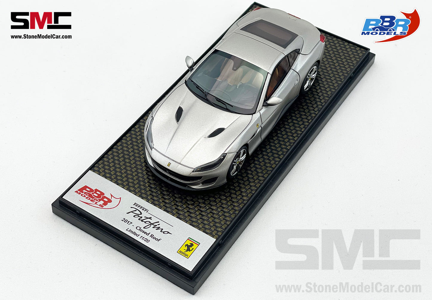 BBR 1:43 Ferrari Portofino Closed Roof - IAA Frankfurt 2017 - Matt Aluminium Color