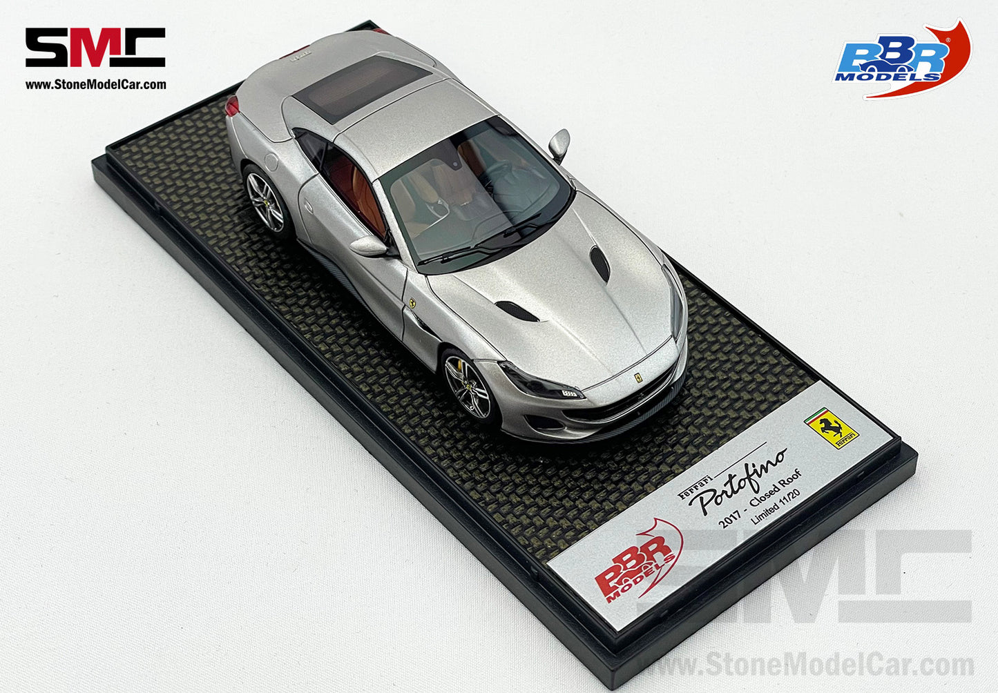 BBR 1:43 Ferrari Portofino Closed Roof - IAA Frankfurt 2017 - Matt Aluminium Color