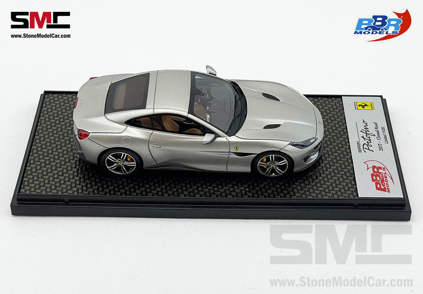 BBR 1:43 Ferrari Portofino Closed Roof - IAA Frankfurt 2017 - Matt Aluminium Color