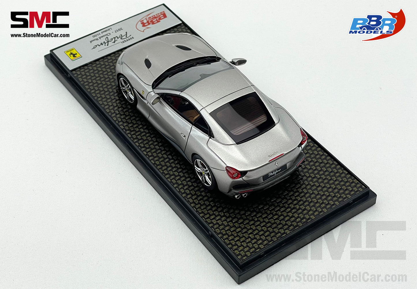 BBR 1:43 Ferrari Portofino Closed Roof - IAA Frankfurt 2017 - Matt Aluminium Color