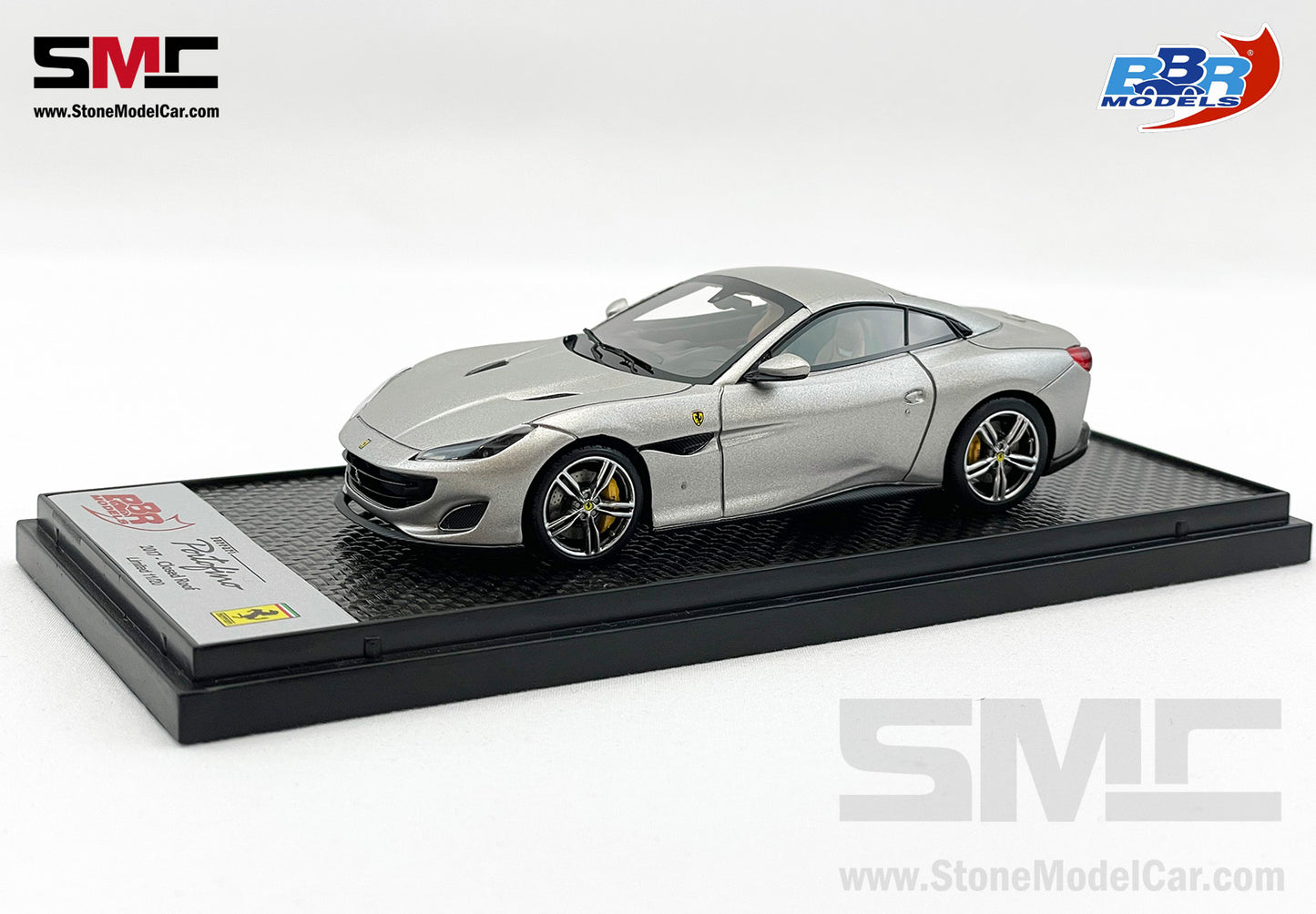 BBR 1:43 Ferrari Portofino Closed Roof - IAA Frankfurt 2017 - Matt Aluminium Color