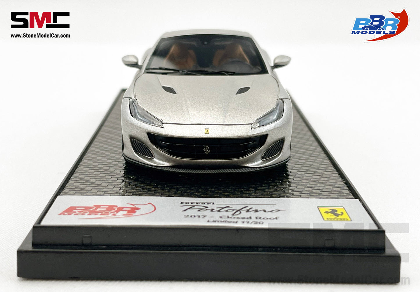 BBR 1:43 Ferrari Portofino Closed Roof - IAA Frankfurt 2017 - Matt Aluminium Color