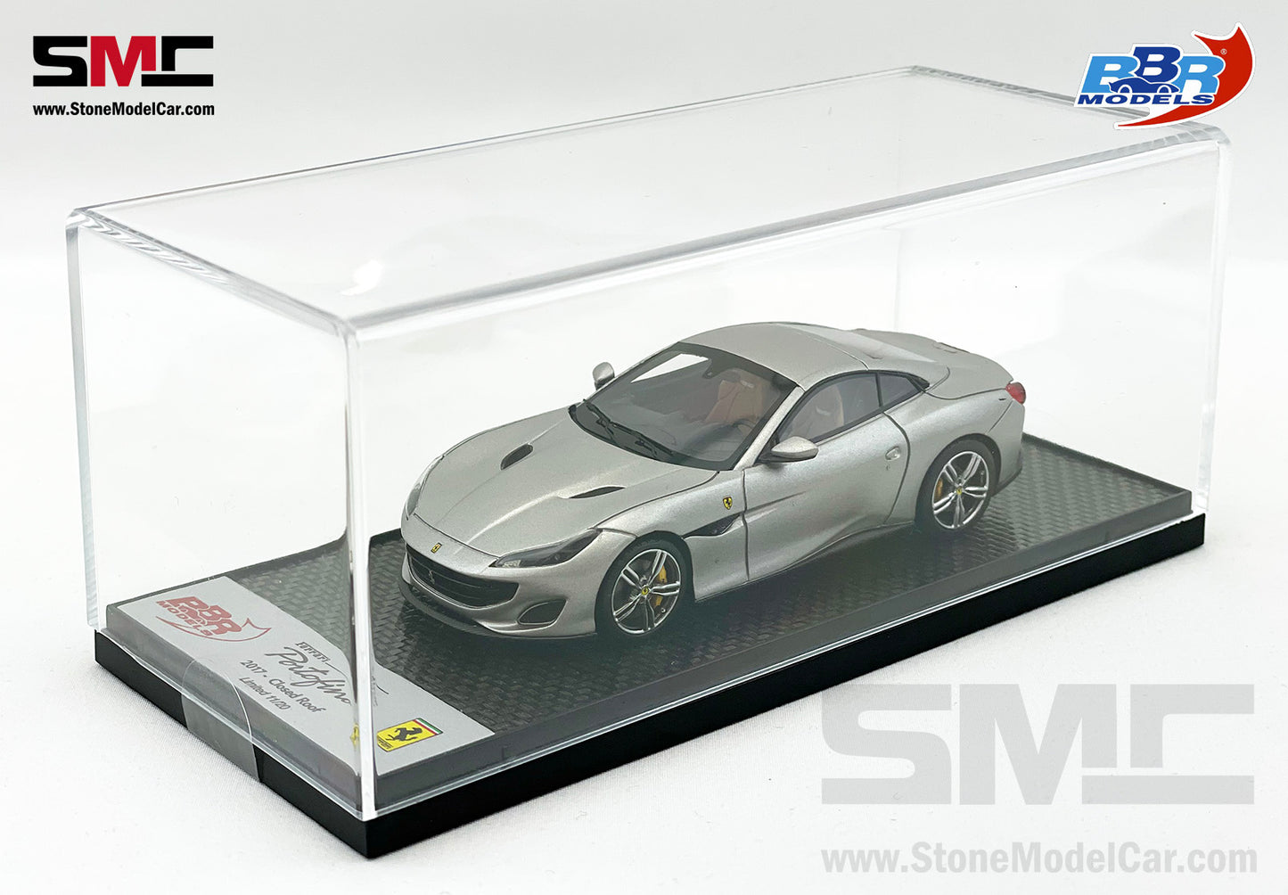 BBR 1:43 Ferrari Portofino Closed Roof - IAA Frankfurt 2017 - Matt Aluminium Color