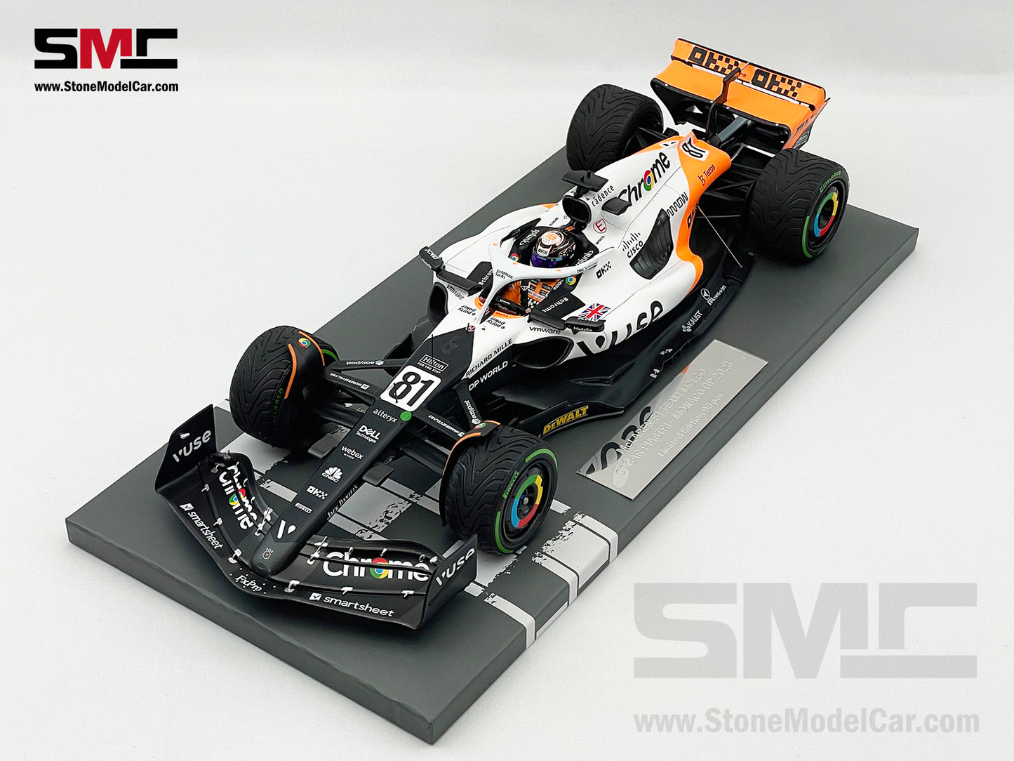McLaren F1 MCL60 #81 Oscar Piastri 10th Monaco GP 2023 Special Livery 1:18 MINICHAMPS