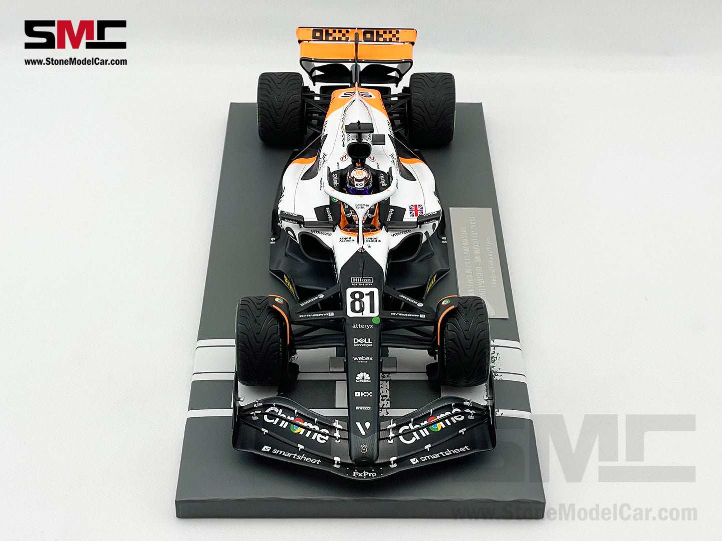 McLaren F1 MCL60 #81 Oscar Piastri 10th Monaco GP 2023 Special Livery 1:18 MINICHAMPS