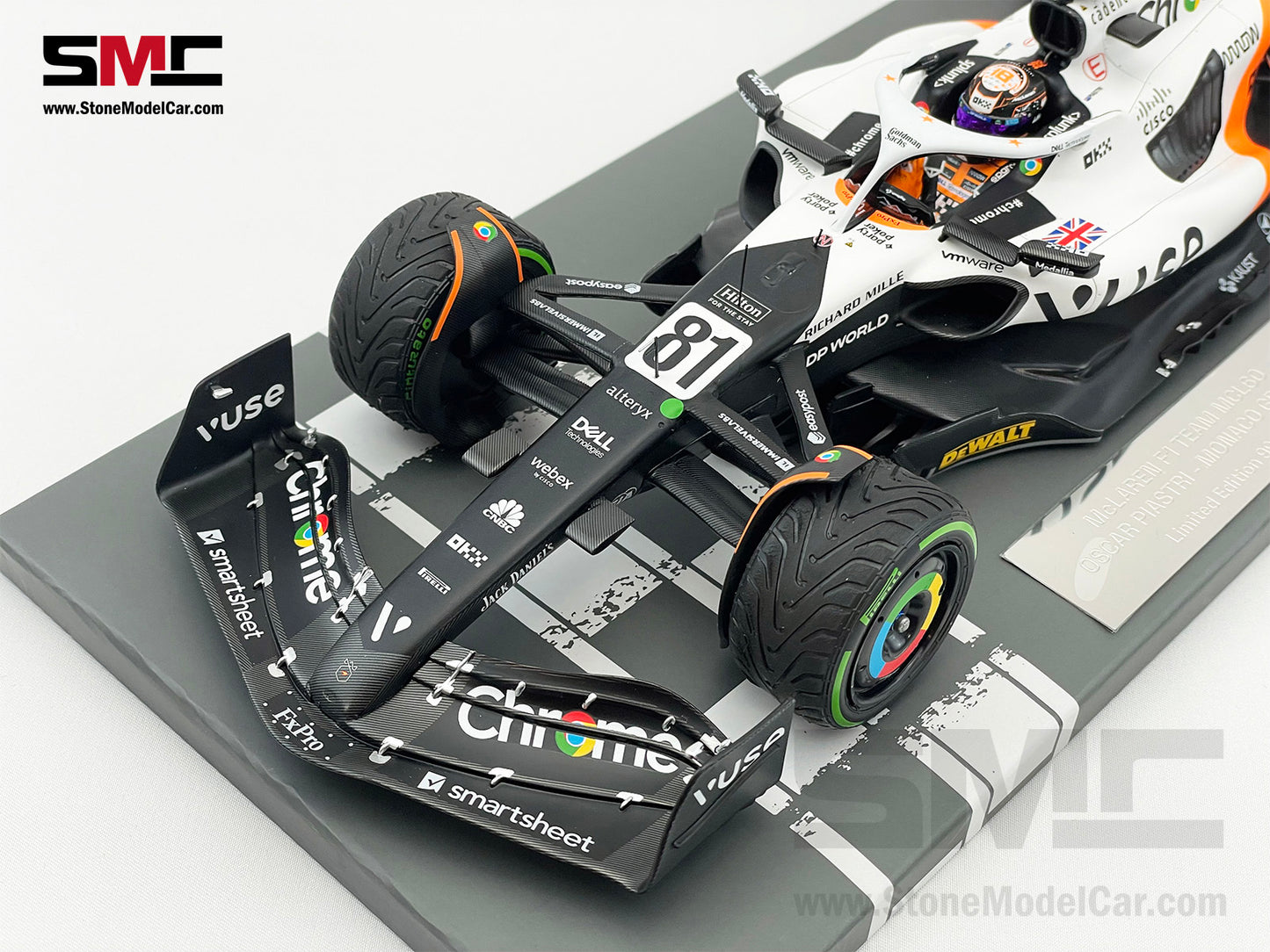 McLaren F1 MCL60 #81 Oscar Piastri 10th Monaco GP 2023 Special Livery 1:18 MINICHAMPS