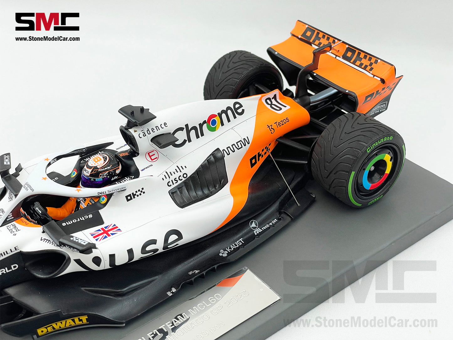 McLaren F1 MCL60 #81 Oscar Piastri 10th Monaco GP 2023 Special Livery 1:18 MINICHAMPS
