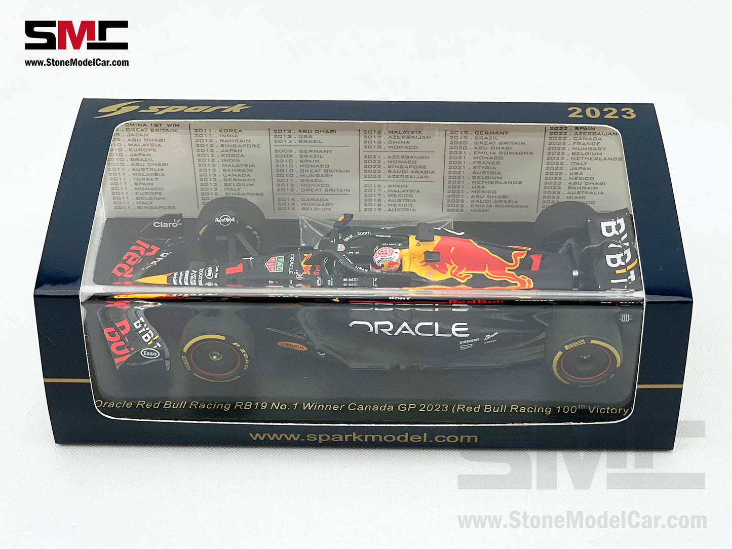 Red Bull F1 100th Win RB19 #1 Max Verstappen Winner Canada GP 2023 World Champion Spark 1:43 S8596