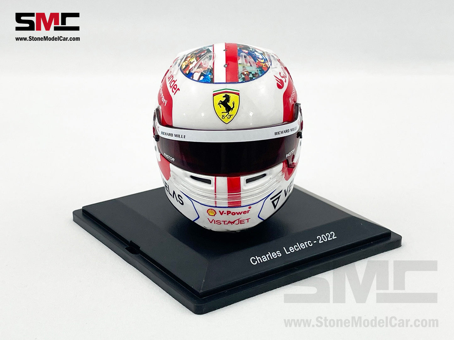 Ferrari F1 F1-75 #16 Charles Leclerc French GP 2022 Special Livery Spark 1:5 Miniature Helmet Model