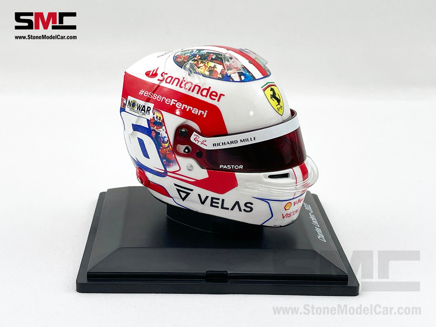 Ferrari F1 F1-75 #16 Charles Leclerc French GP 2022 Special Livery Spark 1:5 Miniature Helmet Model