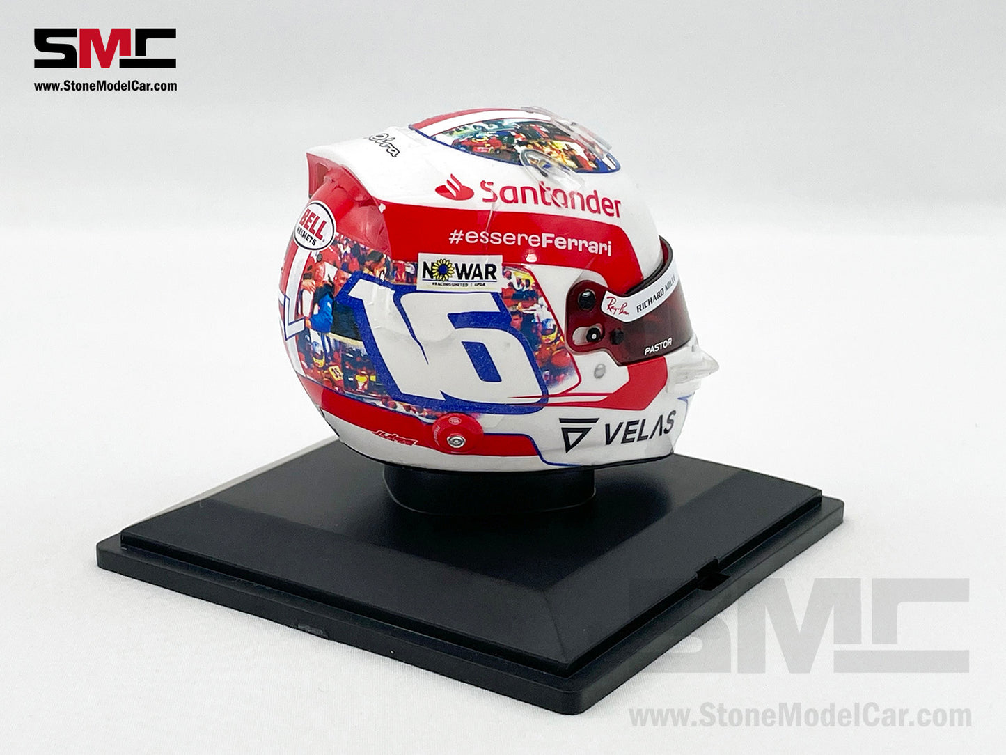 Ferrari F1 F1-75 #16 Charles Leclerc French GP 2022 Special Livery Spark 1:5 Miniature Helmet Model