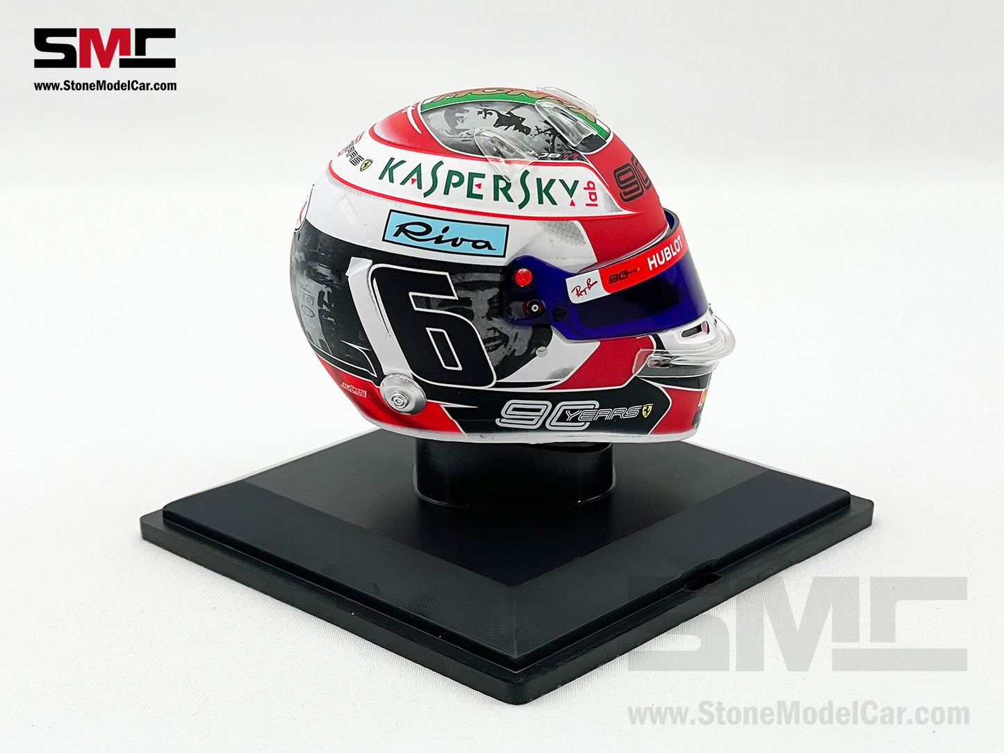 Ferrari F1 SF90 #16 Charles Leclerc Italy GP Monza Winner 2019 Spark 1:5 Miniature Helmet Model