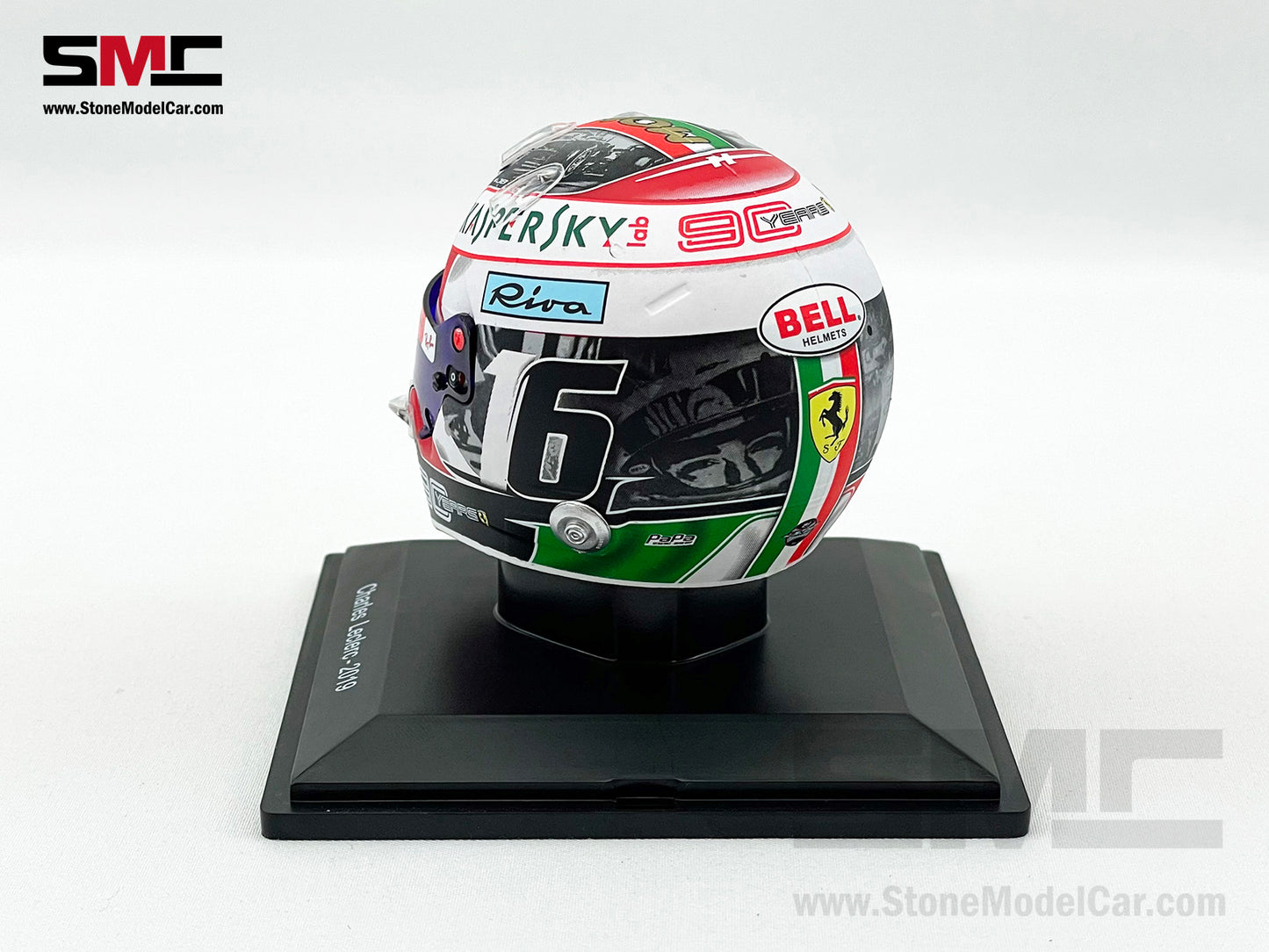 Ferrari F1 SF90 #16 Charles Leclerc Italy GP Monza Winner 2019 Spark 1:5 Miniature Helmet Model