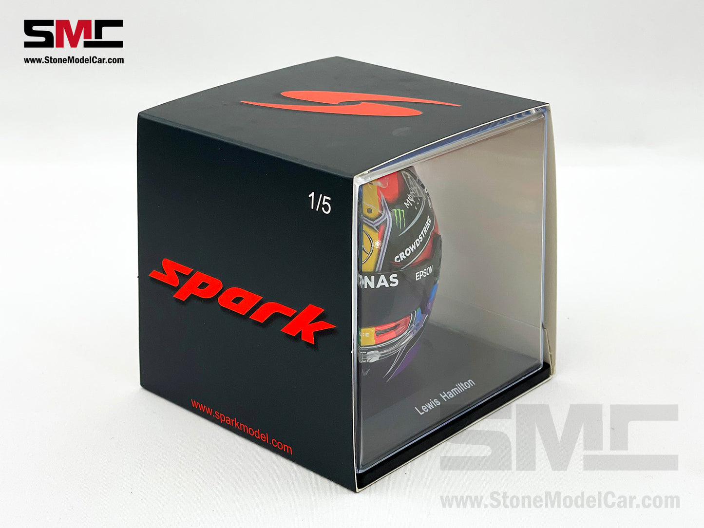 Mercedes F1 W12 #44 Lewis Hamilton 7x World Champion Qatar & Abu Dhabi 2021 Spark 1:5 Helmet
