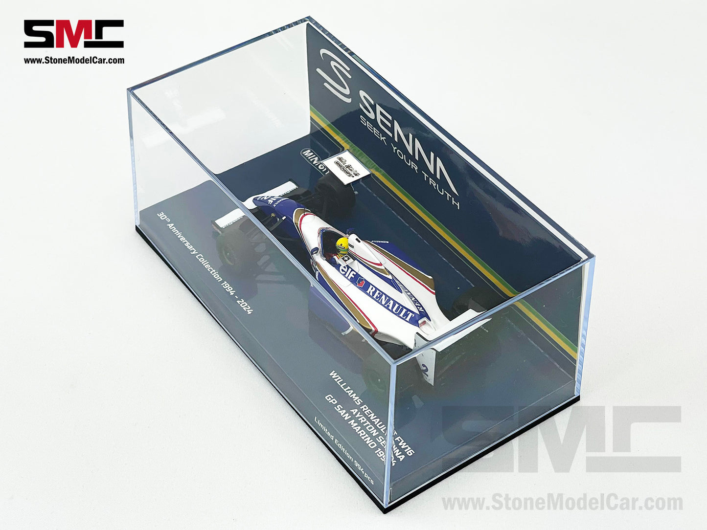 Williams Renault F1 FW16 #2 Ayrton Senna San Marino GP 1994 1:43 MINICHAMPS + Decal