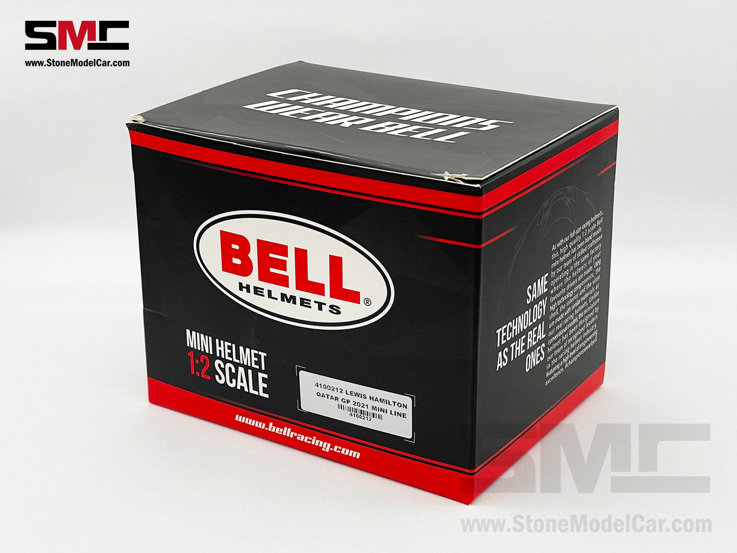Mercedes F1 W12 #44 Lewis Hamilton 7x World Champion Qatar & Abu Dhabi 2021 Bell 1:2 Helmet