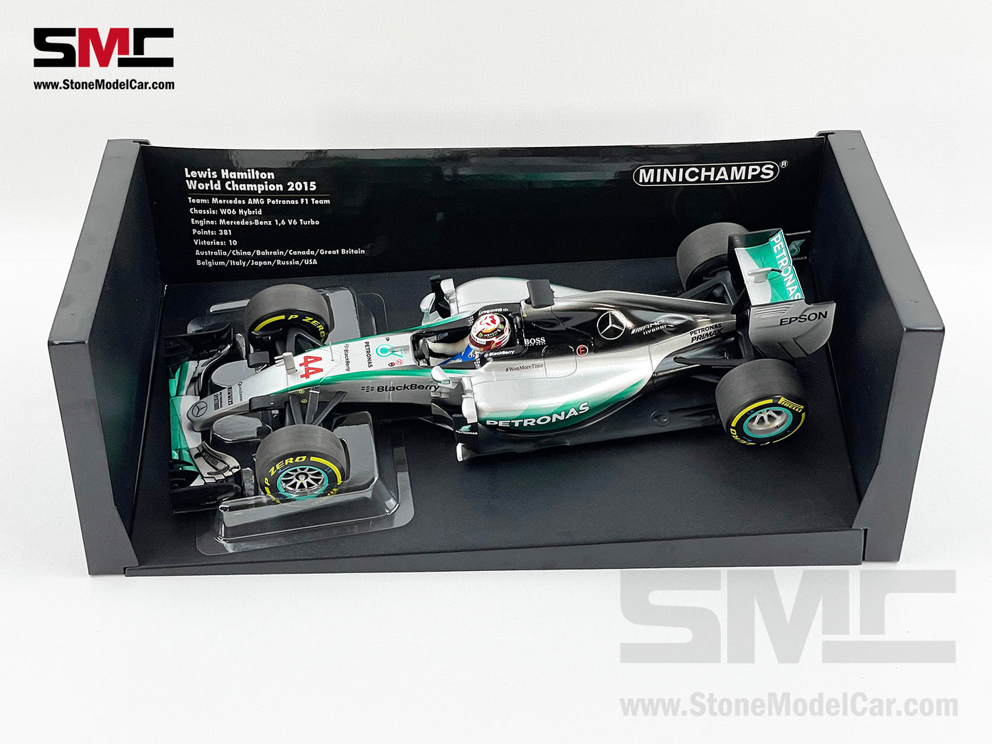 Mercedes AMG F1 W06 #44 Lewis Hamilton US GP USA 2015 3x World Champion 1:18 MINICHAMPS