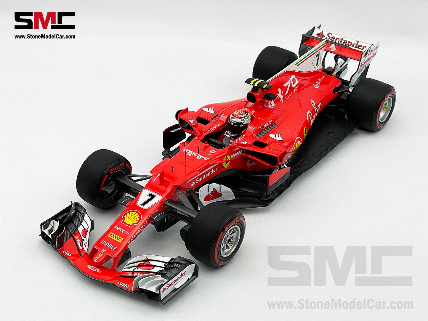 BBR 1:18 Ferrari F1 SF70H #7 Kimi Raikkonen Italy GP Monza 2017 70th Anniversary