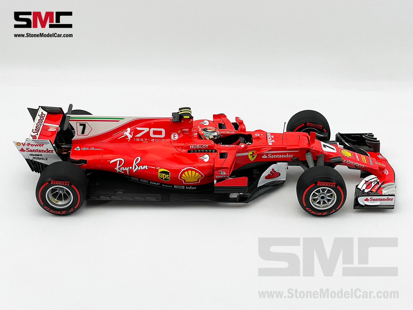 BBR 1:18 Ferrari F1 SF70H #7 Kimi Raikkonen Italy GP Monza 2017 70th Anniversary