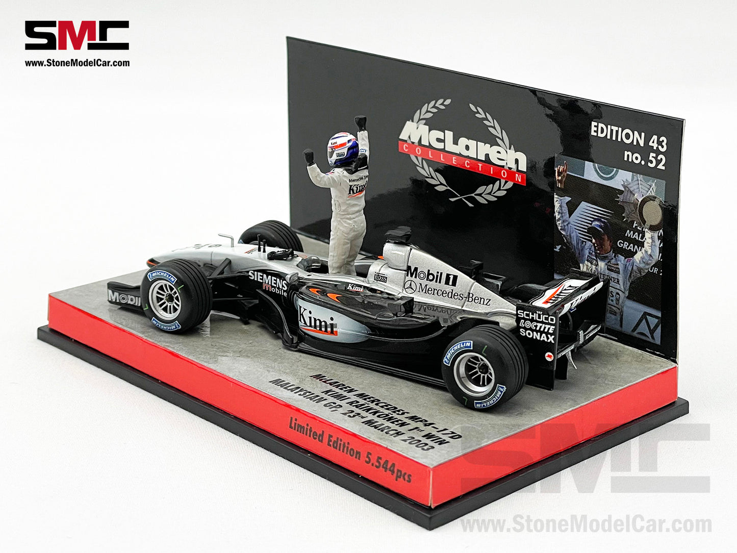 Mclaren F1 MP4-17D #6 Kimi Raikkonen Malaysian GP 2003 1st Win 1:43 MINICHAMPS