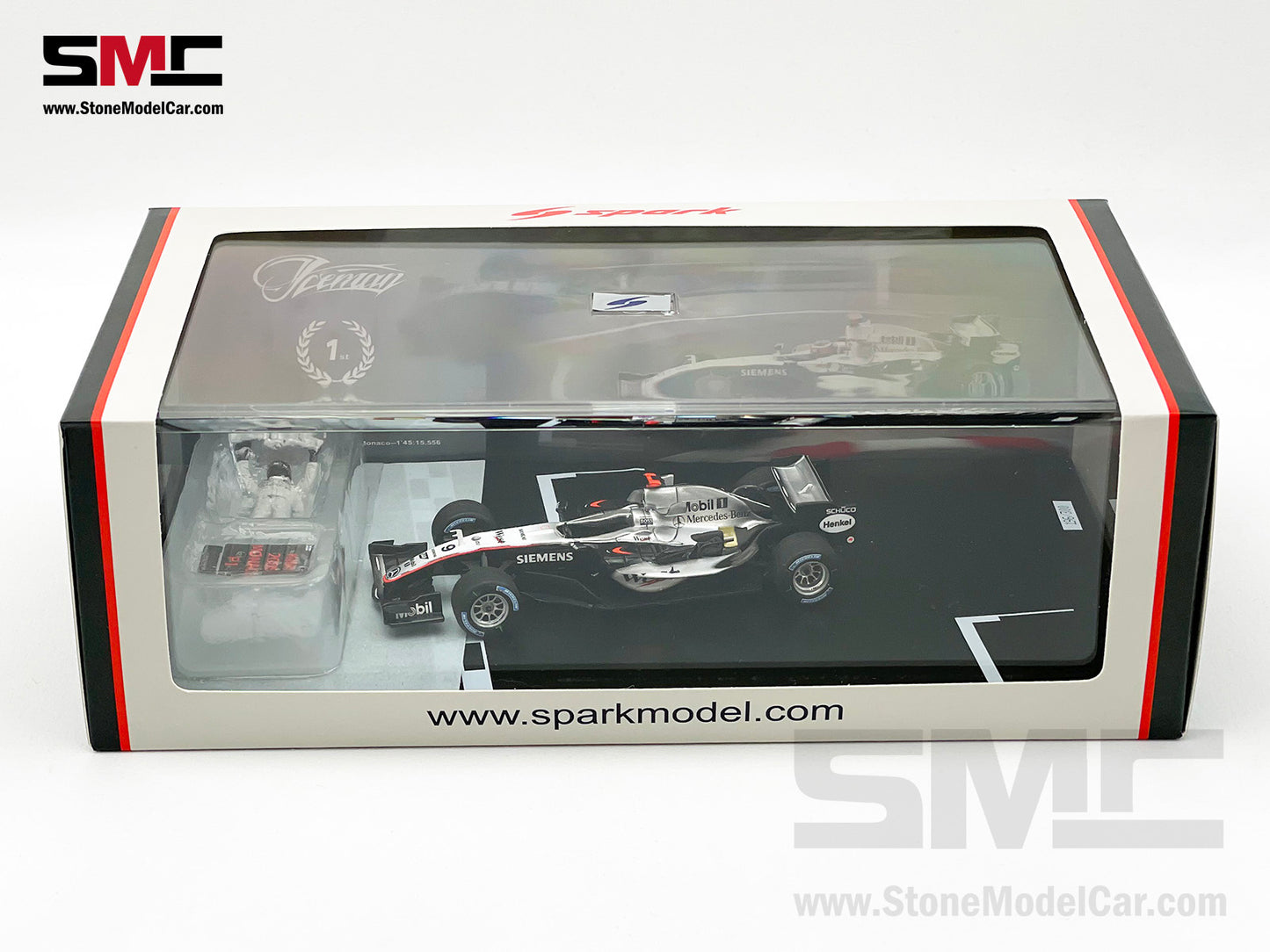 Mclaren F1 MP4-20 #9 Kimi Raikkonen Monaco GP 2005 Winner 1:43 Spark with Figure