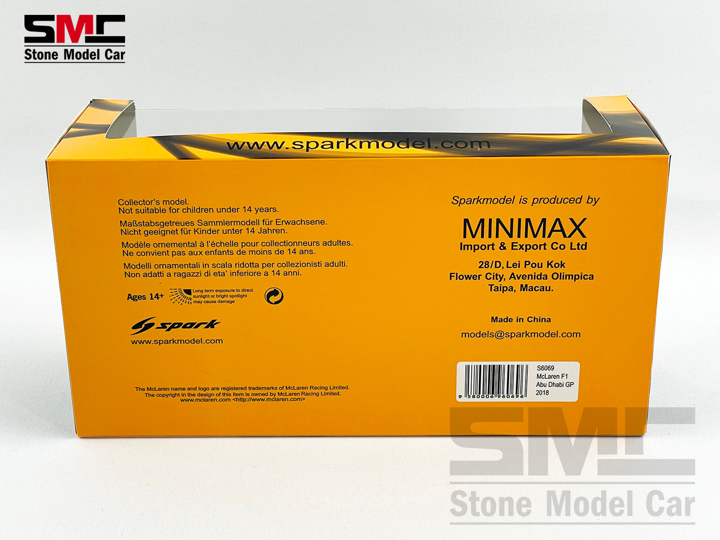 McLaren F1 MCL33 #14 Fernando Alonso Abu Dhabi GP 2018 1st Retirement 1:43 Spark