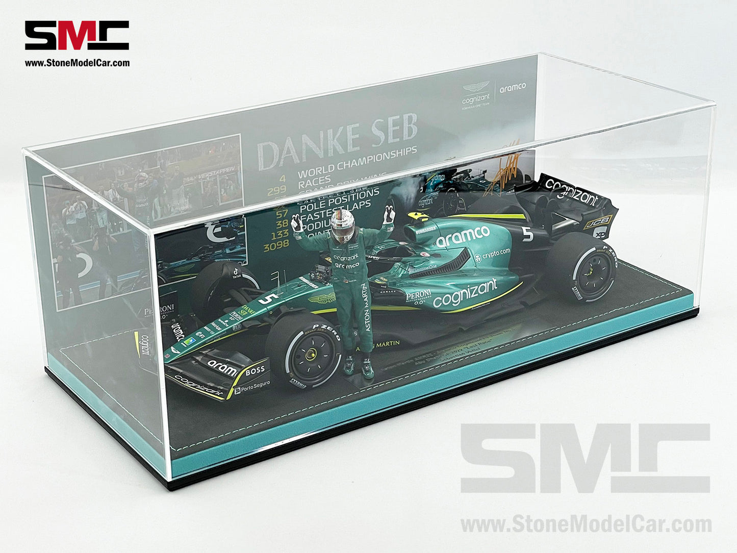 Aston Martin F1 AMR22 #5 Sebastian Vettel Abu Dhabi GP 2022 Last Race Spark 1:18 Special Figure Edition