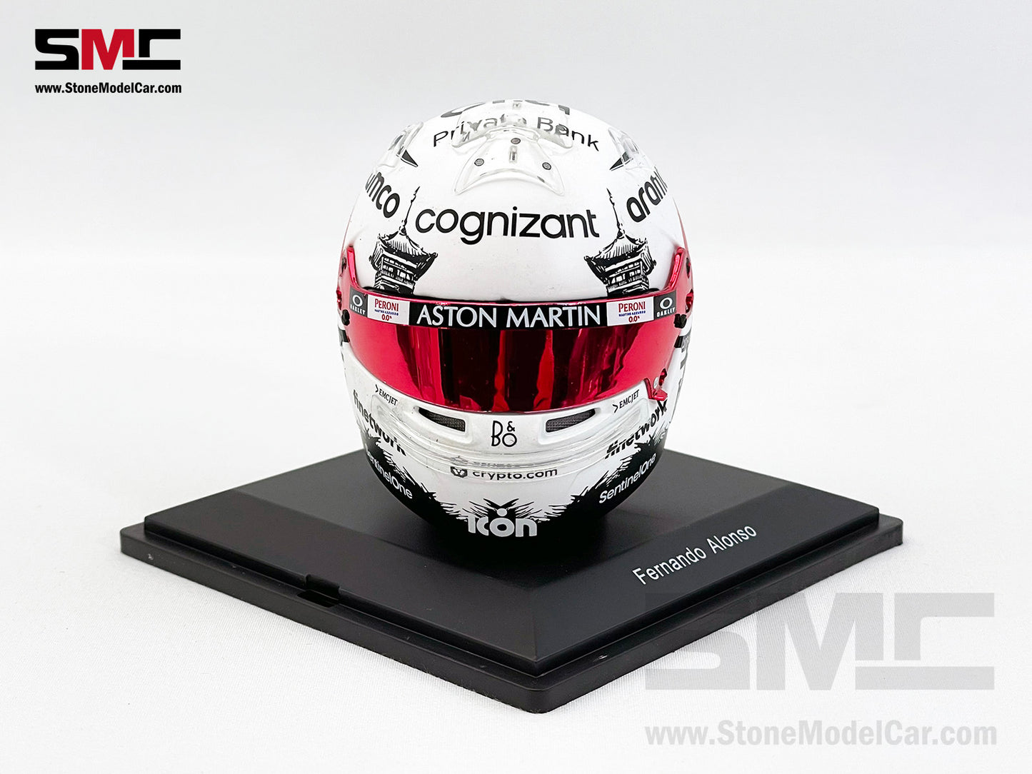 Aston Martin F1 AMR23 #14 Fernando Alonso Japan GP 2023 Spark 1:5 Miniature Helmet Model