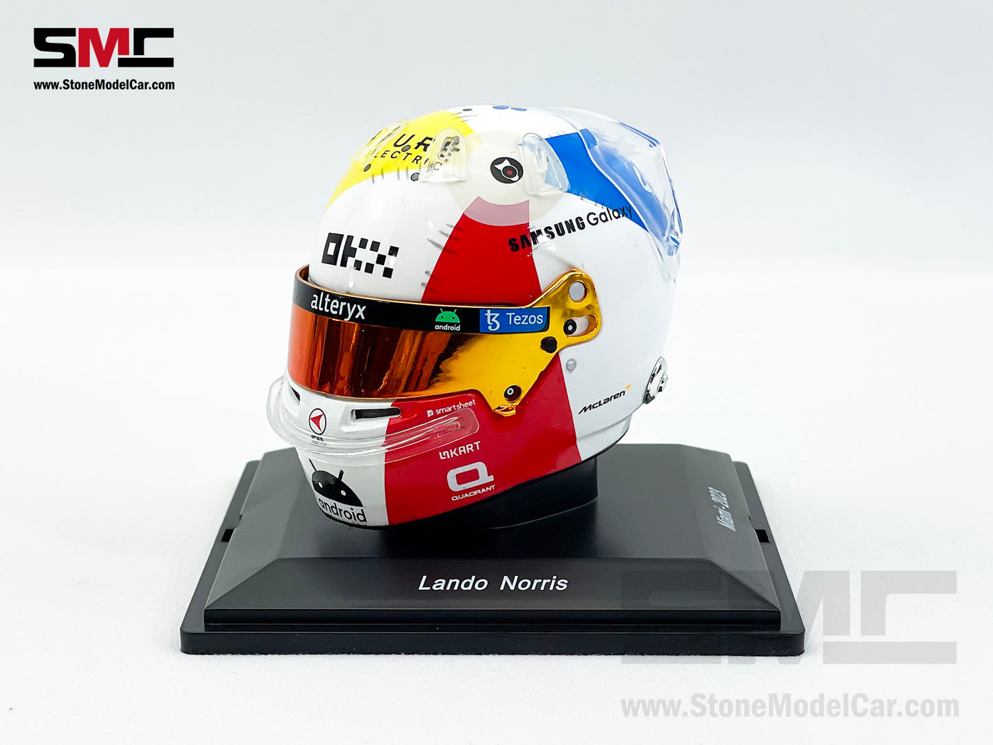 McLaren F1 MCL60 #4 Lando Norris Miami GP 2023 Spark 1:5 Miniature Helmet