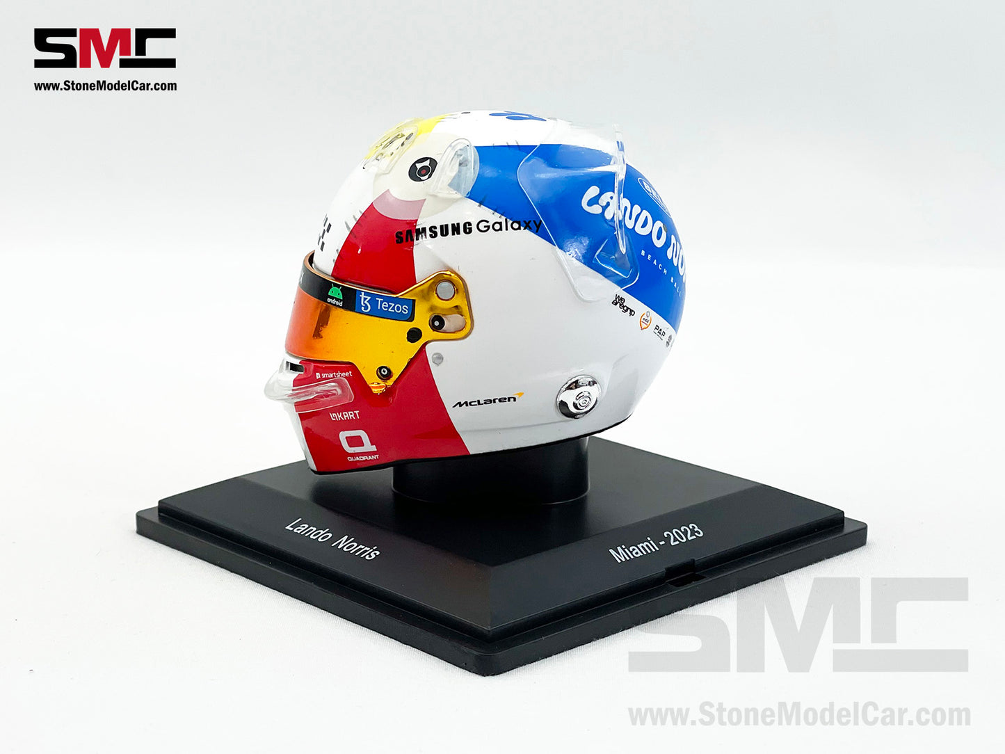 McLaren F1 MCL60 #4 Lando Norris Miami GP 2023 Spark 1:5 Miniature Helmet